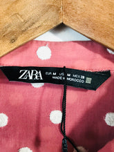 Load image into Gallery viewer, Zara Women&#39;s Polka Dot Button-Up Shirt | M UK10-12 | Pink
