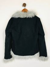 Load image into Gallery viewer, Warehouse Women&#39;s Fur Anorak Jacket | UK12 | Black

