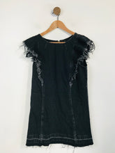 Load image into Gallery viewer, Allsaints Women&#39;s Denim Distressed Hems Mini Dress | EU38 UK10 | Black
