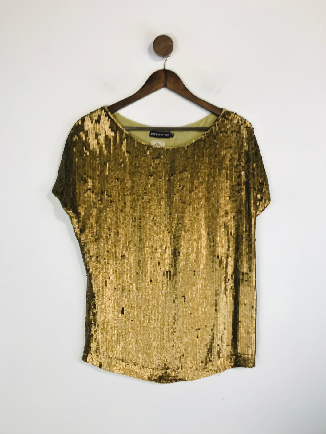 Antik Batik Women's Sequin T-Shirt | S UK8 | Brown