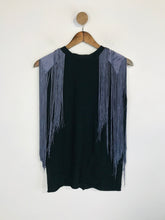 Load image into Gallery viewer, Lanvin Women&#39;s Wool Fringe Vest | FR34 | Black
