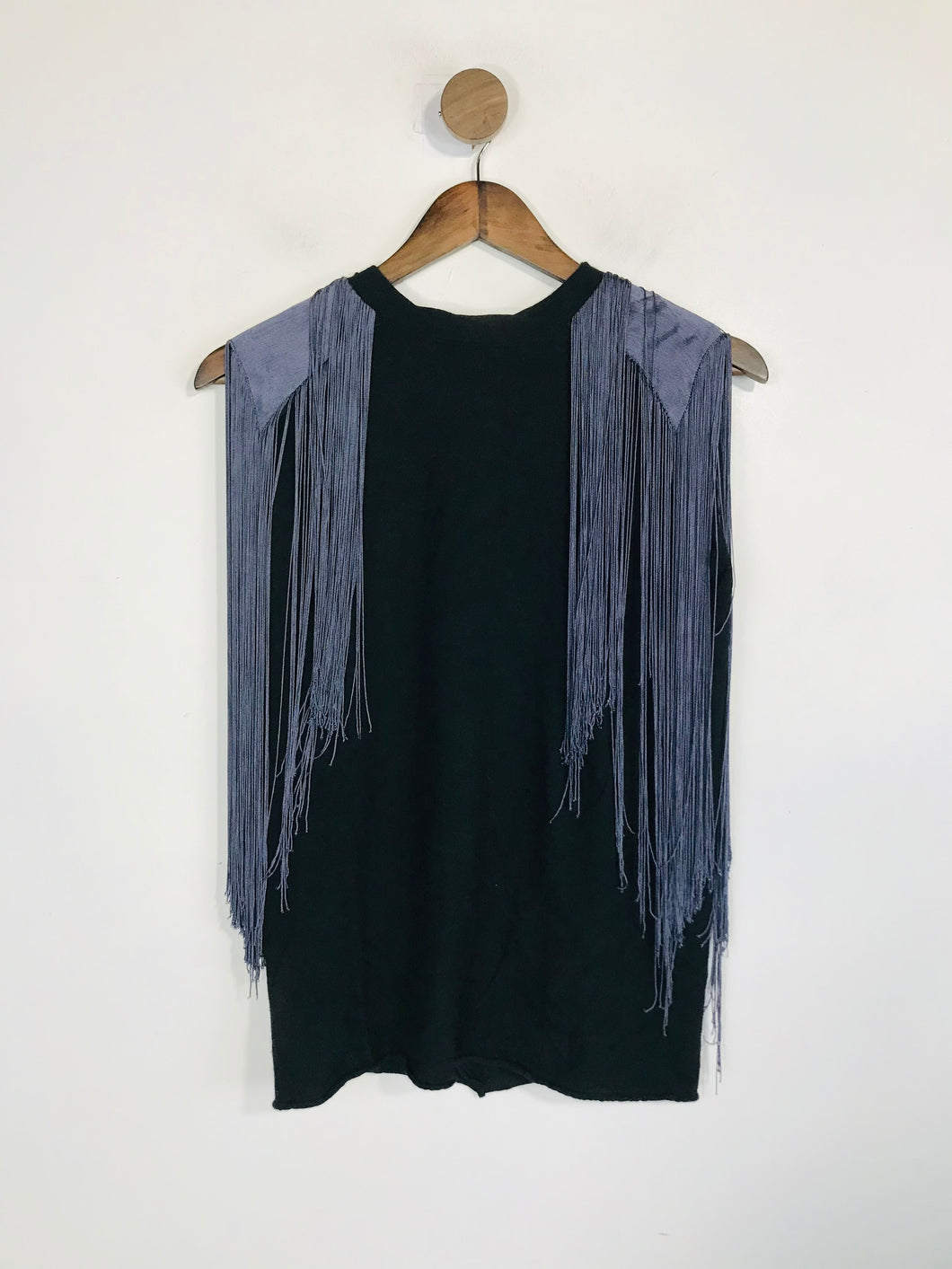 Lanvin Women's Wool Fringe Vest | FR34 | Black