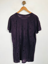 Load image into Gallery viewer, Iro Women&#39;s Linen Distressed T-Shirt | S UK8 | Purple
