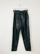 Load image into Gallery viewer, Womens Tie Waist Leather Trousers | XS-S | Black
