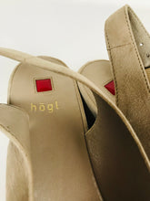Load image into Gallery viewer, Hogl Women&#39;s Suede Open-Toe Platform Wedge Sandals | UK4.5 | Beige
