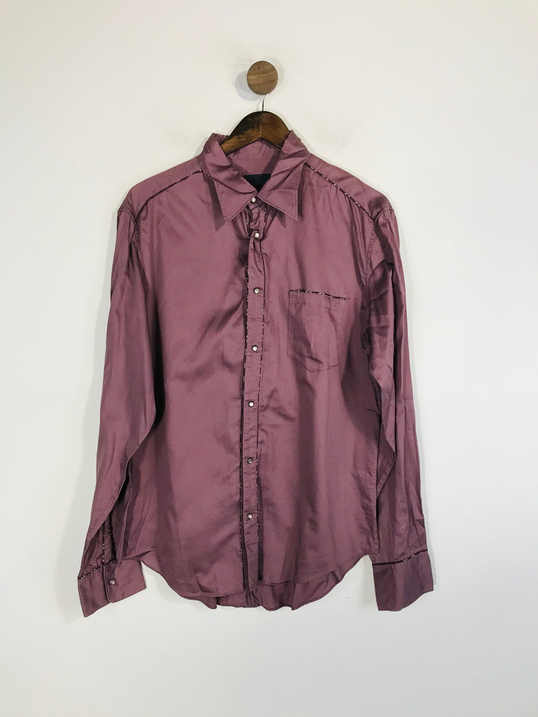 Nicole Farhi Men's Button-Up Shirt | L | Purple