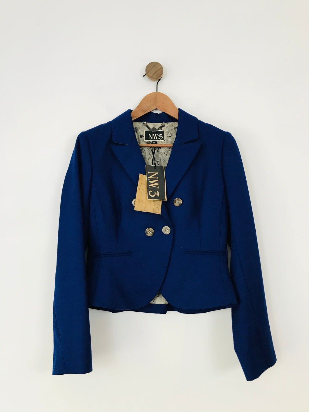 Hobbs N.W.3 Women's Wool Double Breasted Blazer Jacket NWT | UK10 | Blue