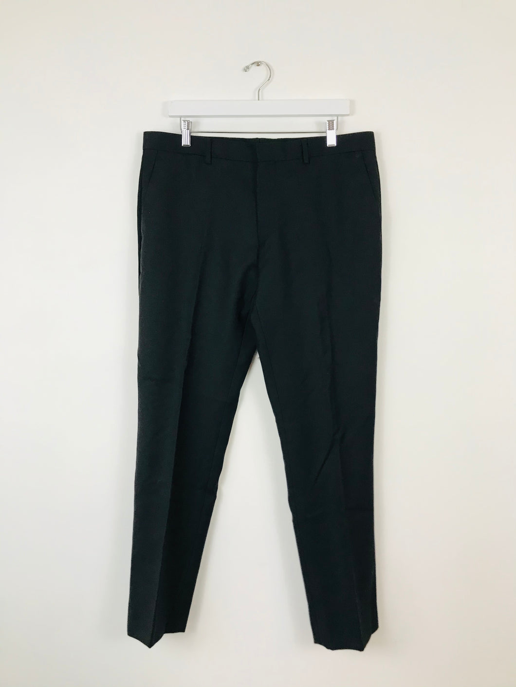 Reiss Men’s Wool Formal Suit Trousers | UK34 | Black