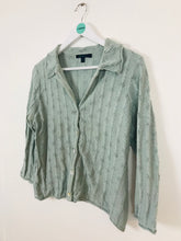 Load image into Gallery viewer, Boden Women’s Silk Knit Collared Cardigan Top | UK14 | Blue

