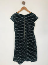 Load image into Gallery viewer, Wallis Women&#39;s Polka Dot Pleated A-Line Dress | UK10 | Black
