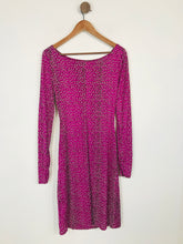 Load image into Gallery viewer, LK Bennett Women&#39;s Silk Leopard Print Shift Dress | UK14 | Purple
