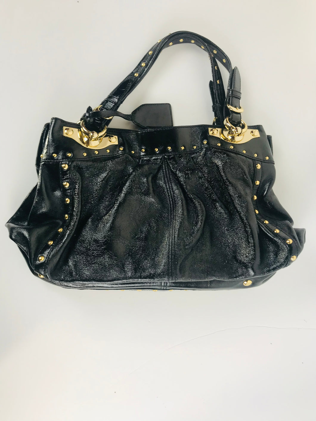 DKNY Women's Leather Studded Shoulder Bag | OS | Black