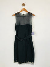 Load image into Gallery viewer, Vera Wang Women&#39;s Silk Belted Sheath Dress NWT | US4 UK8 | Black
