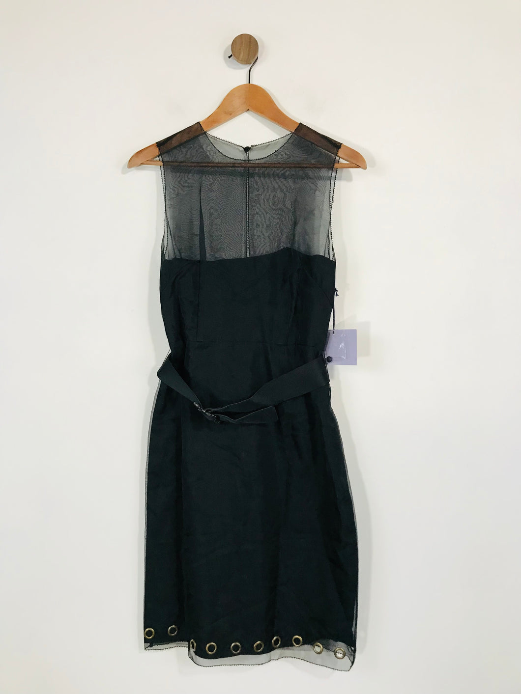 Vera Wang Women's Silk Belted Sheath Dress NWT | US4 UK8 | Black