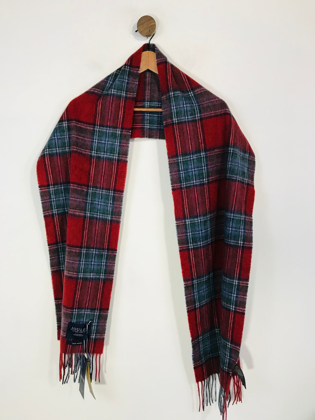 Joules Women's Wool Check Gingham Scarf NWT | OS | Multicoloured