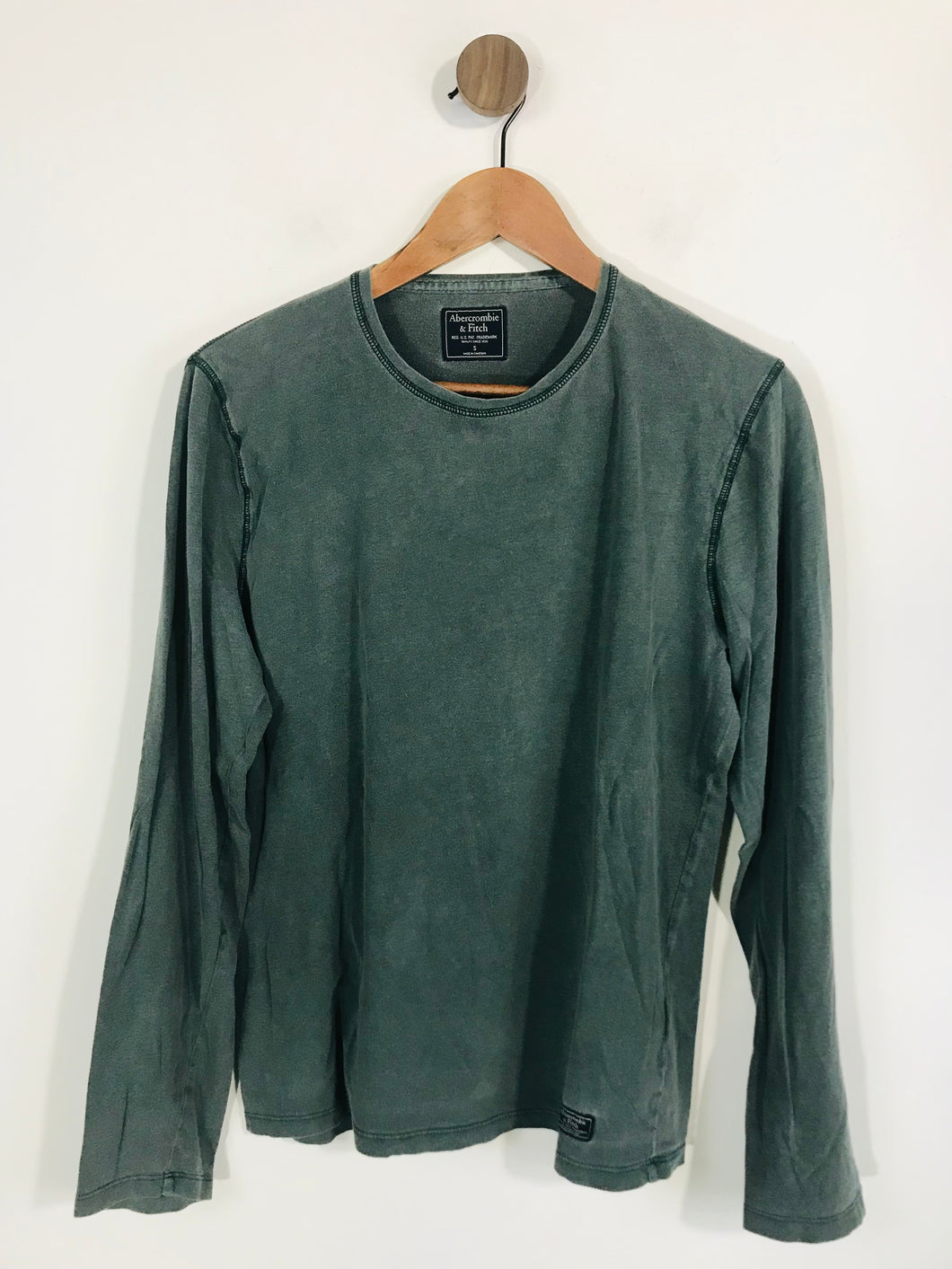 Abercrombie & Fitch Men's Long Sleeve Cotton T-Shirt | S | Green