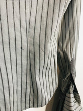 Load image into Gallery viewer, Karen Millen Women&#39;s Striped Half Button-Up Shirt | UK12 | Grey

