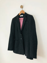 Load image into Gallery viewer, Sticky Fingers Women’s Pin Stripe Wool Blazer Suit Jacket | UK10 | Black Pink
