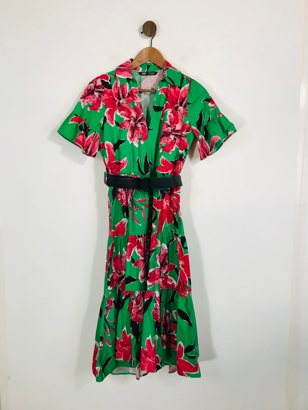 Zara Women's Floral Peplum Maxi Dress | XS UK6-8 | Multicoloured