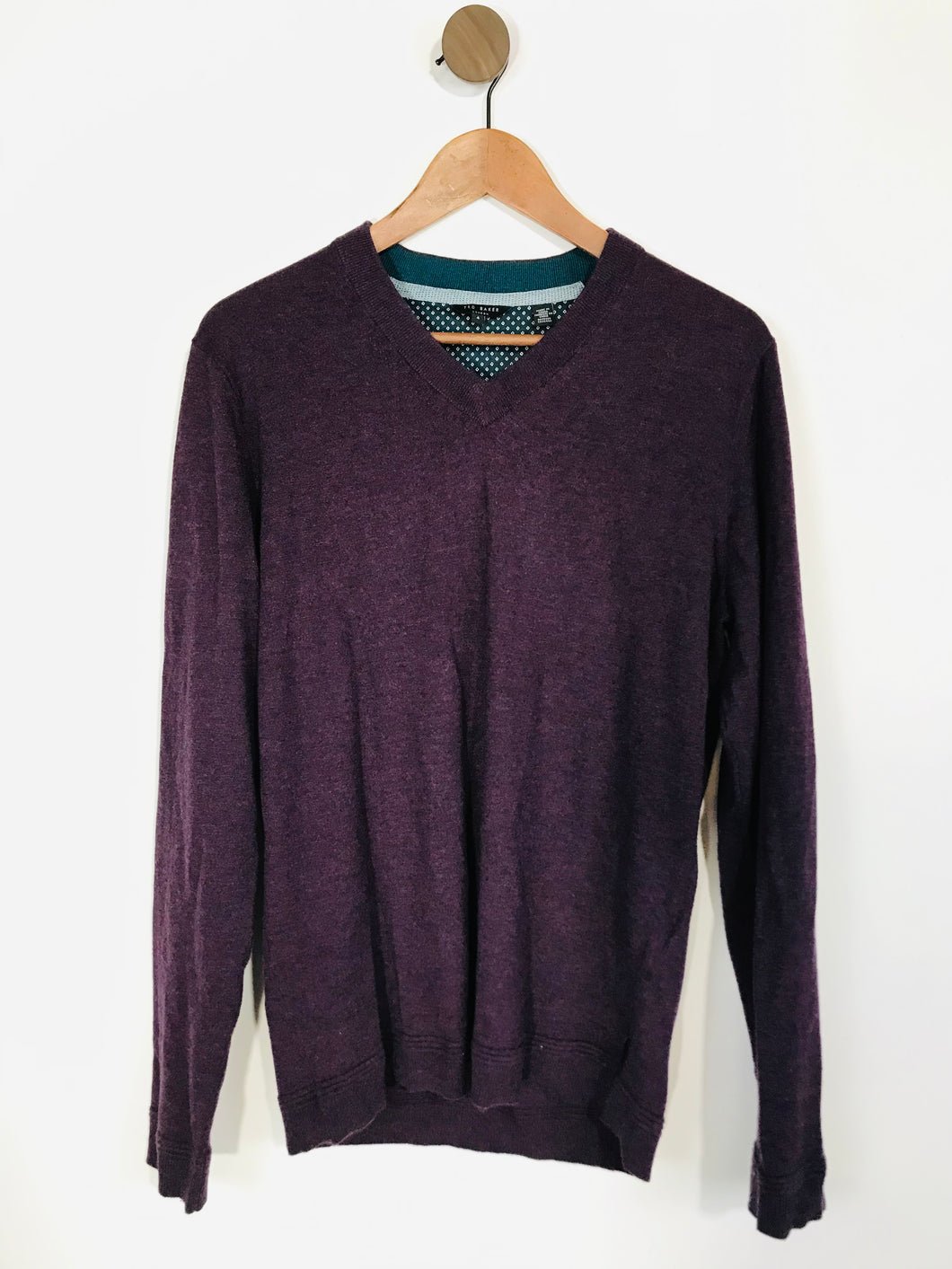 Ted Baker Women's Wool V Neck Jumper  | L UK14 | Purple