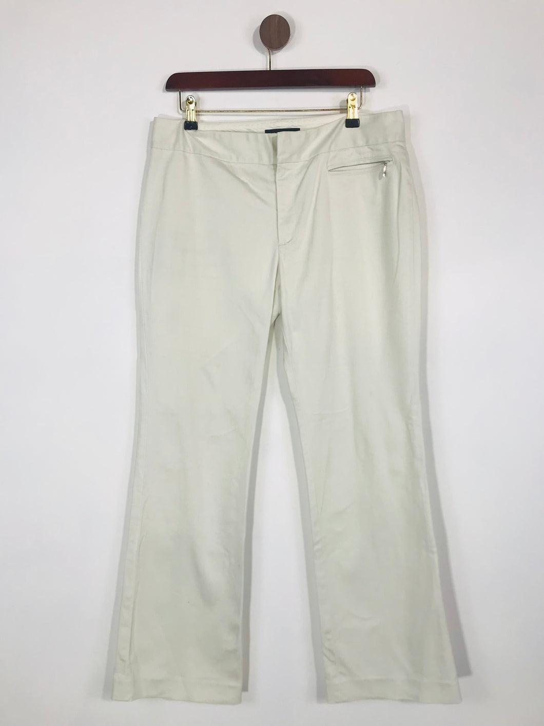 Banana Republic Women's Cotton Smart Trousers | UK12 | White