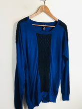 Load image into Gallery viewer, Long Tall Sally Women&#39;s Lace Jumper | M UK10-12 | Blue
