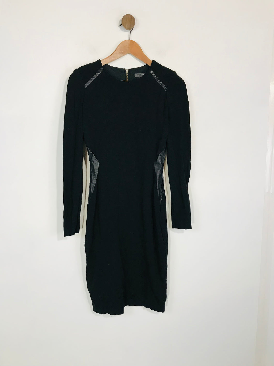 Pied a Terre Women's Faux Leather Smart Sheath Dress | UK6 | Black