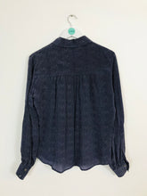 Load image into Gallery viewer, Brora Women’s 100% Silk Polka Dot Shirt | UK14 | Purple
