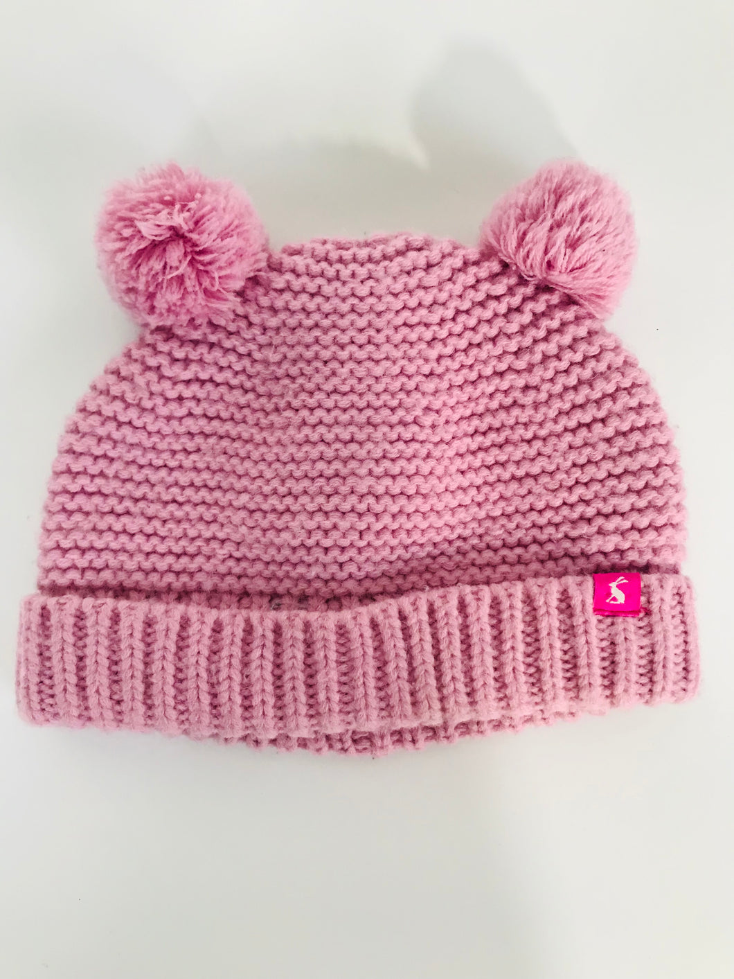 Joules Kid's Knitted Pom Pom Ears Hat  | 1-2 Years | Pink