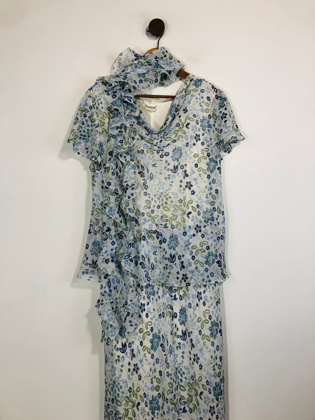 Roman Women's Floral Sheath Dress | UK18 | Blue