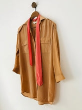 Load image into Gallery viewer, Sandro Women&#39;s Silk Oversized Mini Shirt Dress | 2 UK10 | Brown

