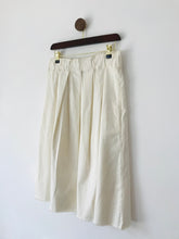 Load image into Gallery viewer, Zara Women’s Pleated A-Line Denim Midi Skirt | M UK10-12 | Cream White
