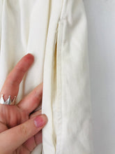 Load image into Gallery viewer, Zara Women’s Pleated A-Line Denim Midi Skirt | M UK10-12 | Cream White
