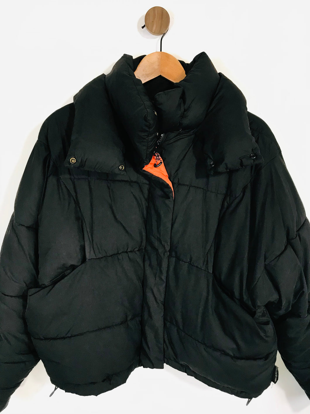 Urban Outfitters Women's Crop High Neck Puffer Jacket | XS UK6-8 | Black