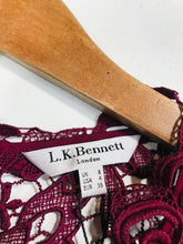 Load image into Gallery viewer, L.K.Bennett Women&#39;s Floral Lace Sheath Dress | UK8 | Purple
