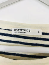 Load image into Gallery viewer, Stateside Womens Stripe T-shirt | UK12 | Blue and cream
