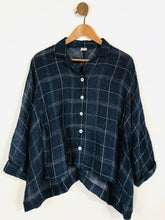 Load image into Gallery viewer, Crea Concept Women&#39;s Linen Check Button-Up Shirt | EU38 UK10 | Blue
