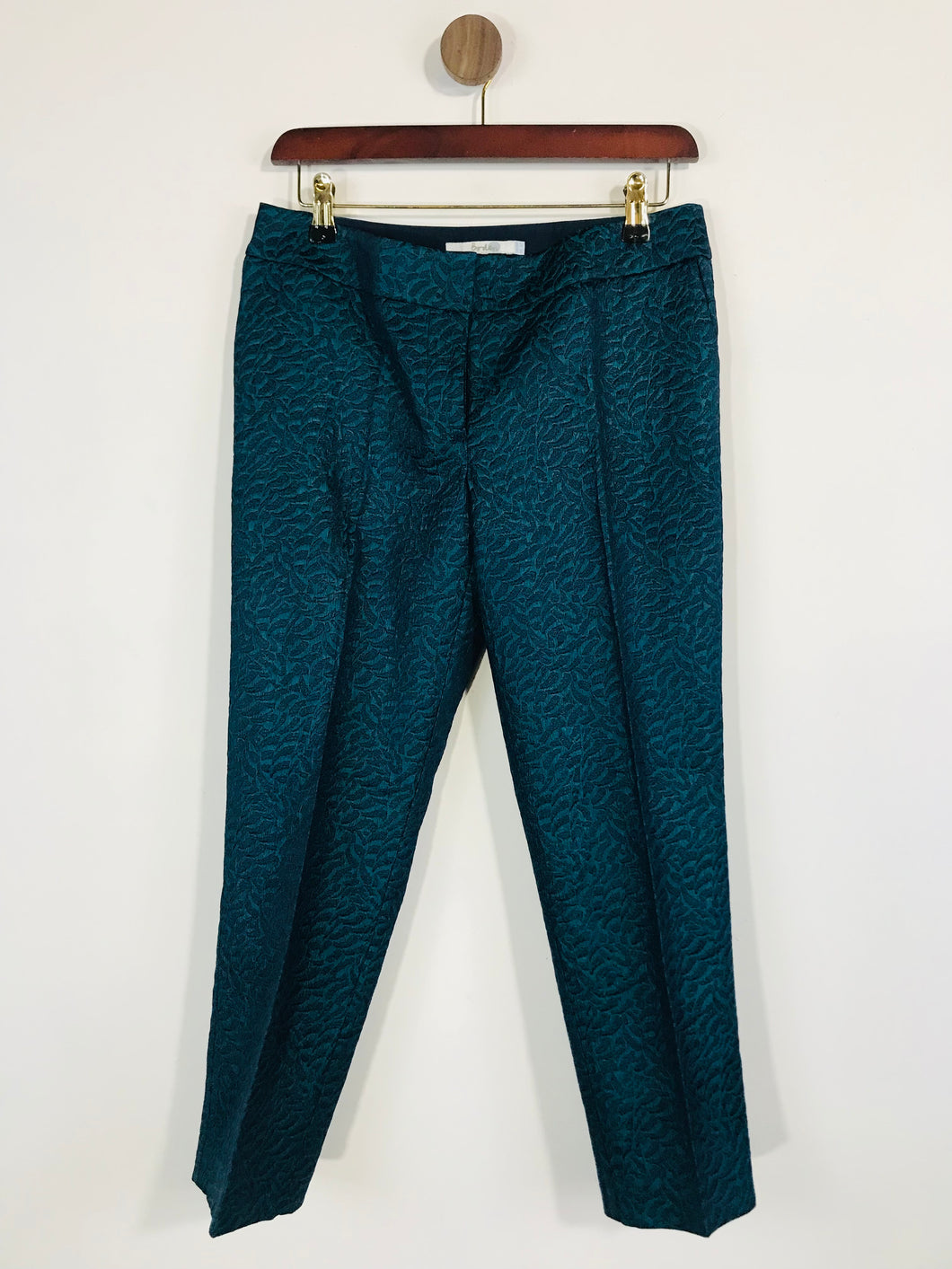 Boden Women's Leaf print Chinos Trousers | UK10 | Green