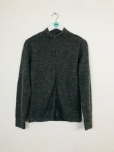 Load image into Gallery viewer, Alpa Wool Womens 100% Alpaca Knit Zip Up Jacket | UK12 | Grey
