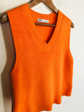 Load image into Gallery viewer, Zara Women&#39;s V-Neck Vest | M UK10-12 | Orange

