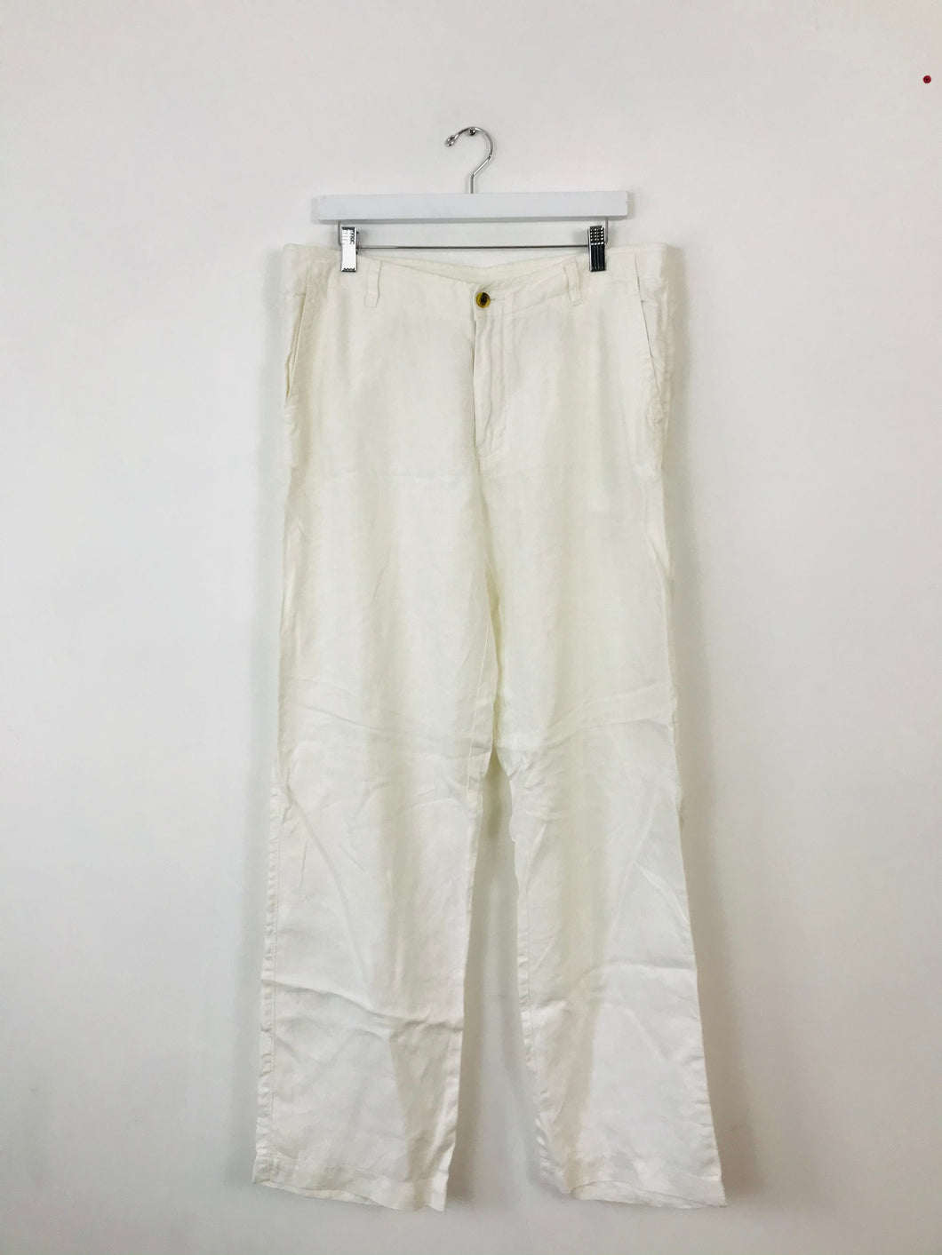 GANT Men’s Linen Straight Leg Trousers | 34 | White