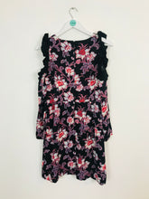 Load image into Gallery viewer, Club Monaco Women’s Floral Print A-line Dress NWT | US6 UK10 | Black
