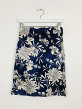 Load image into Gallery viewer, Zara Womens Floral High Waisted Pencil Skirt | UK 8 | Blue and white
