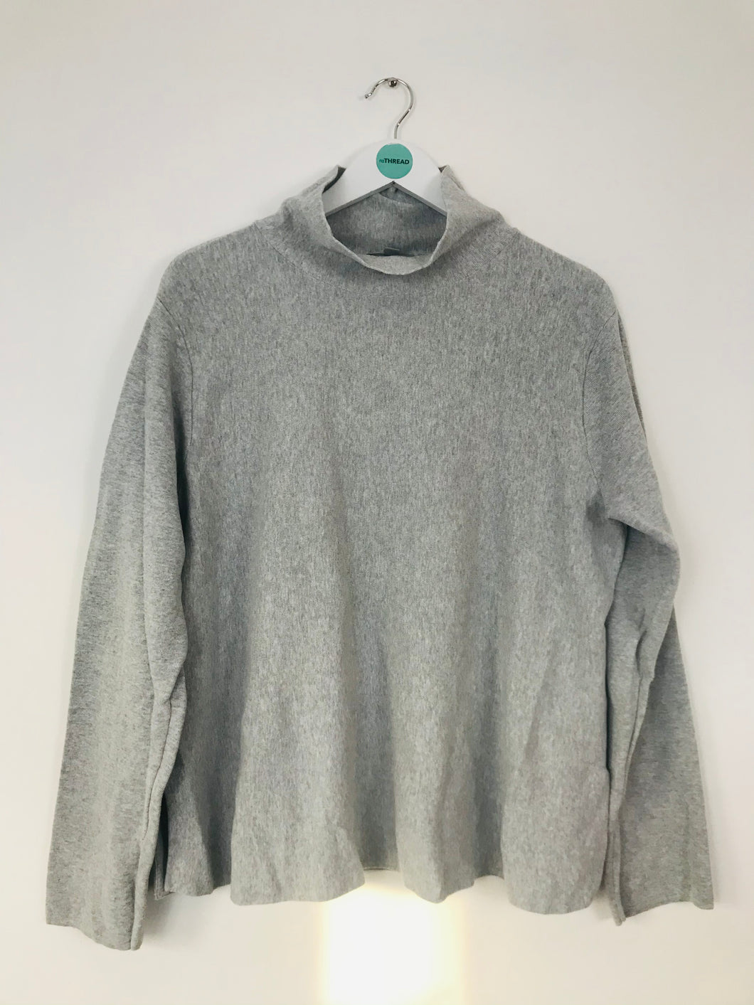 COS Womens Mock Turtleneck Sweatshirt | L UK12-14 | Grey