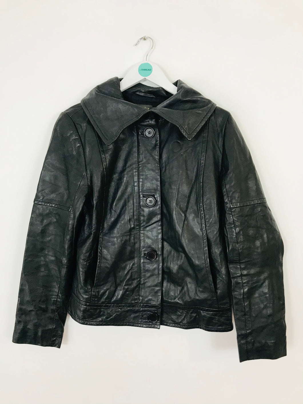 Soia & Kyo Women’s Leather Biker Jacket | L | Black