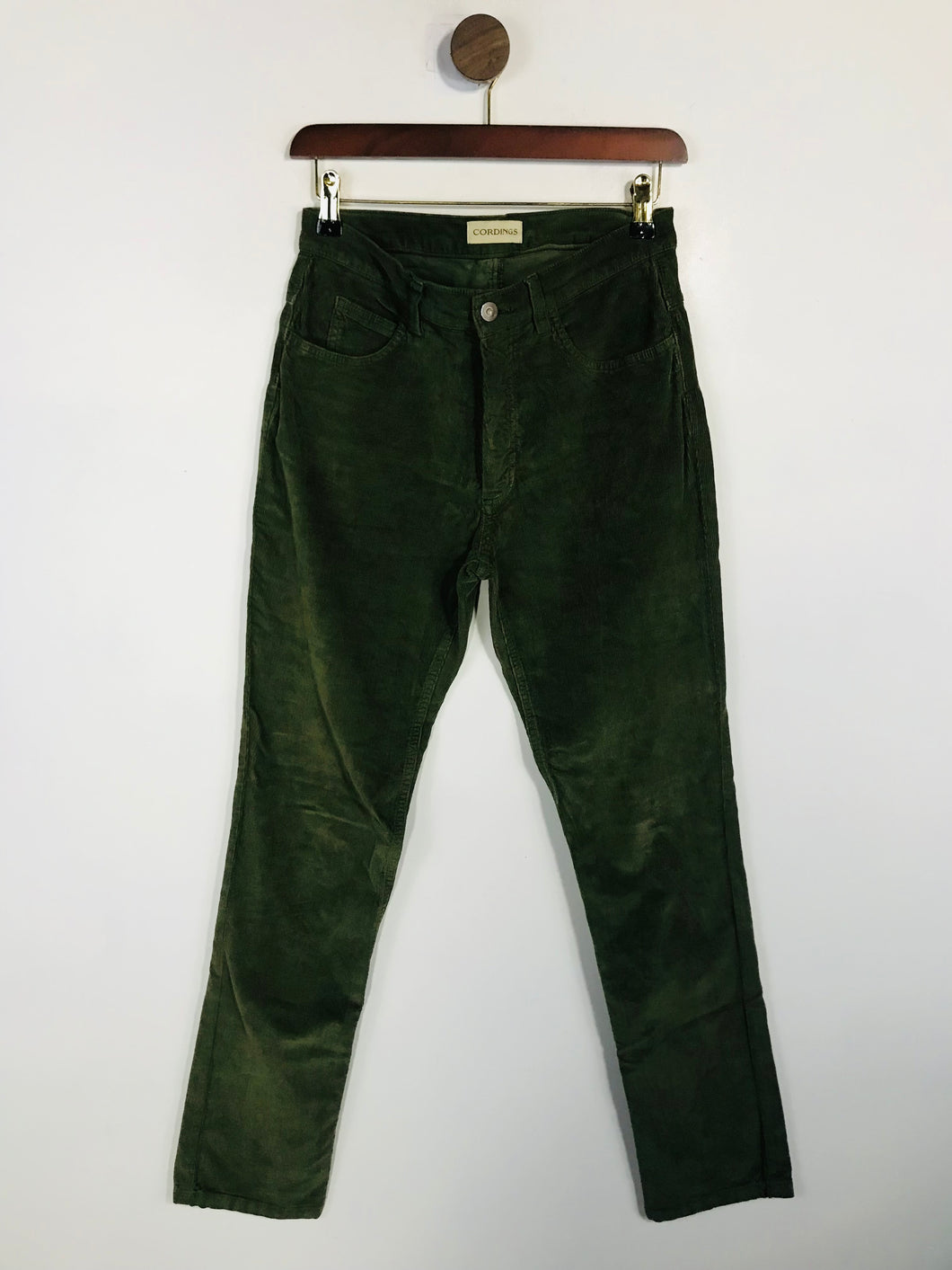 Cordings Women's High Waist Slim Corduroy Trousers | UK10 | Green