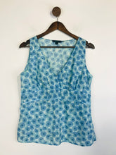Load image into Gallery viewer, Boden Women&#39;s Floral V-Neck Tank Top | UK16 | Blue
