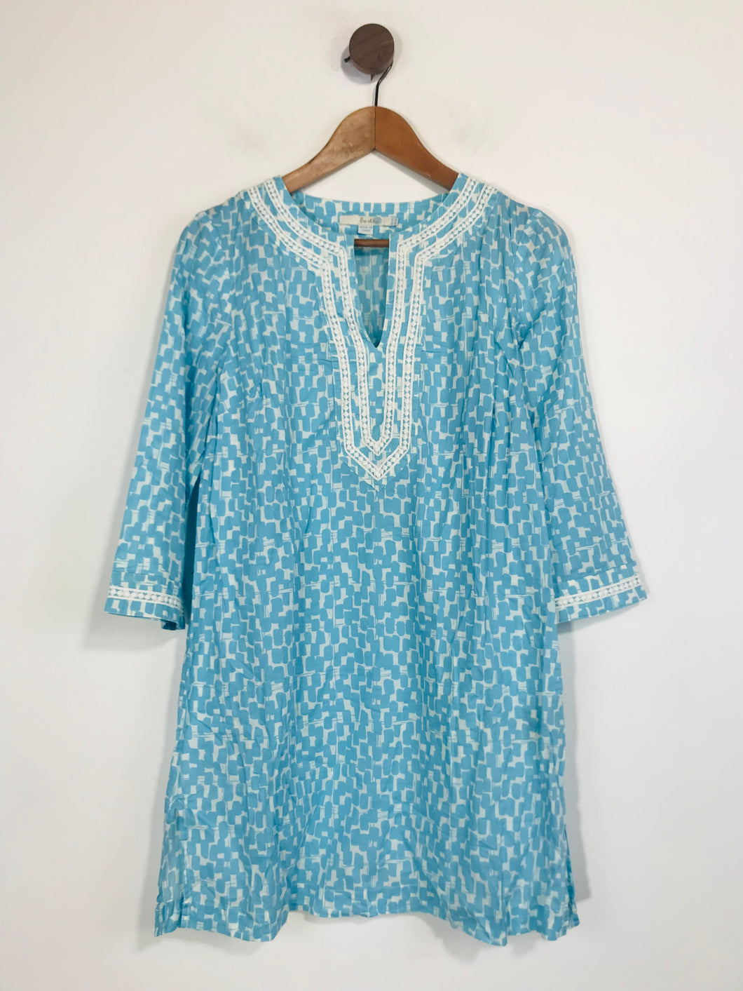 Boden Women's Embroidered Kaftan Shift Dress | UK10 | Blue
