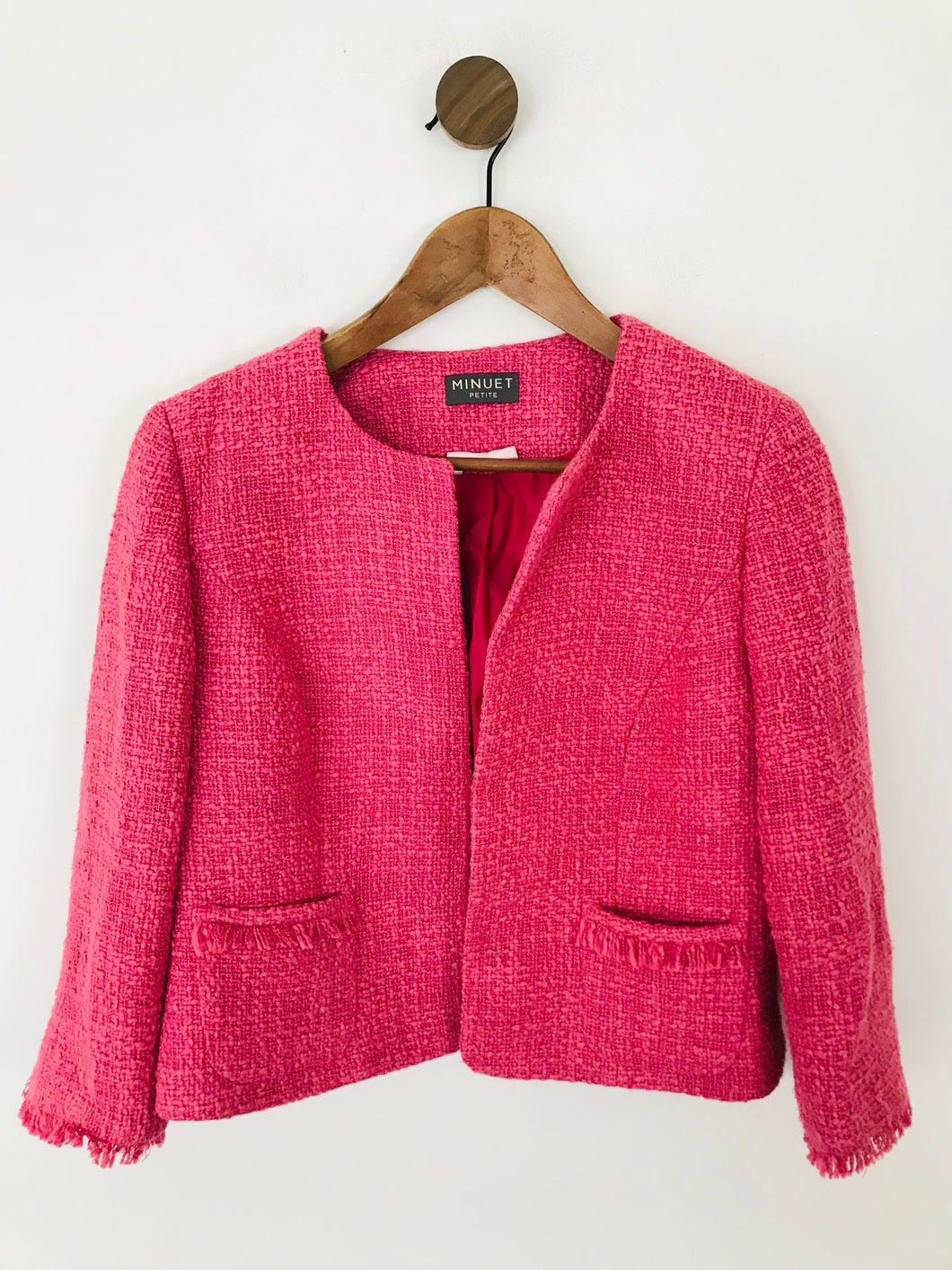 Minuet Women's Tweed Blazer Jacket | UK10 | Pink