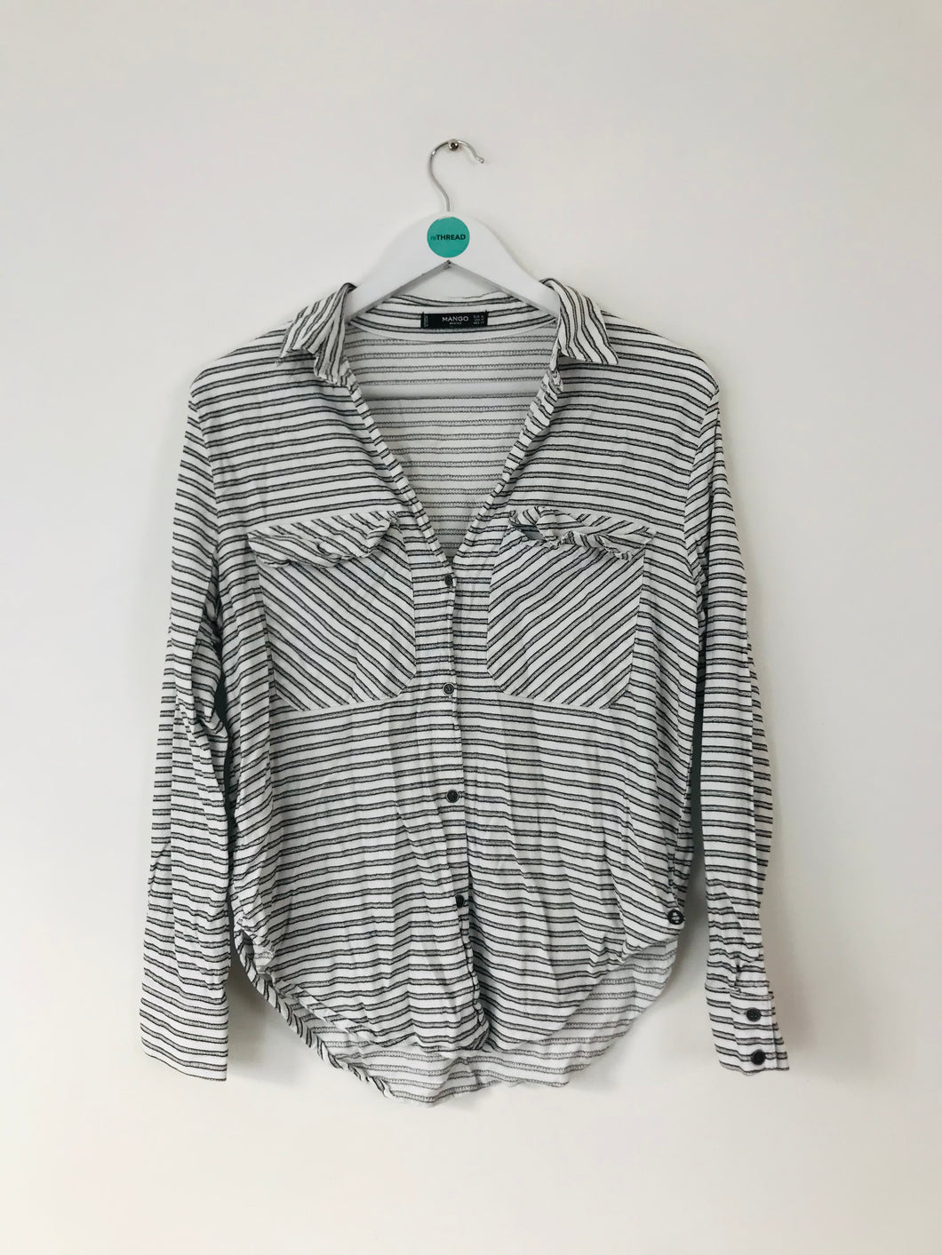 Mango Women’s Striped Button Down Shirt | US10 UK14 | Multicoloured